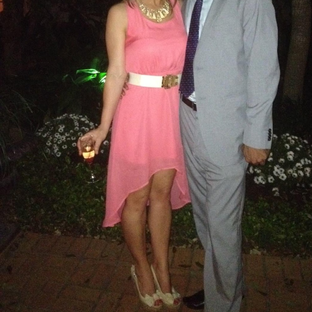 High-low pink dress